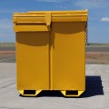 Scrap Container with Steel Lid Side View